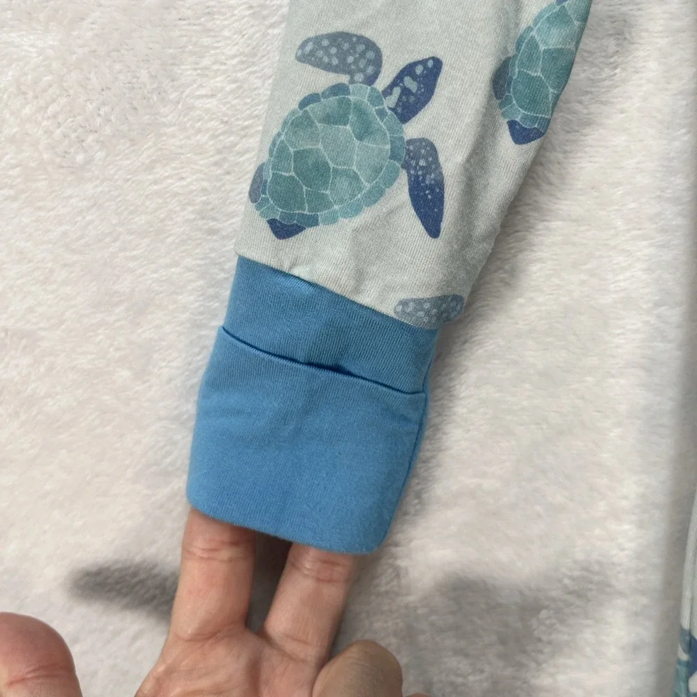 Caden Lane Bamboo Convertible Zipper Sleeper Unisex Baby 3-6m Sea Turtles‎